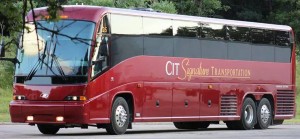 Red Charter Bus Exterior