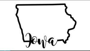 Black outline of Iowa