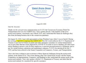 Letter from Charles E. Grassley to cosponsor the CERTS Act